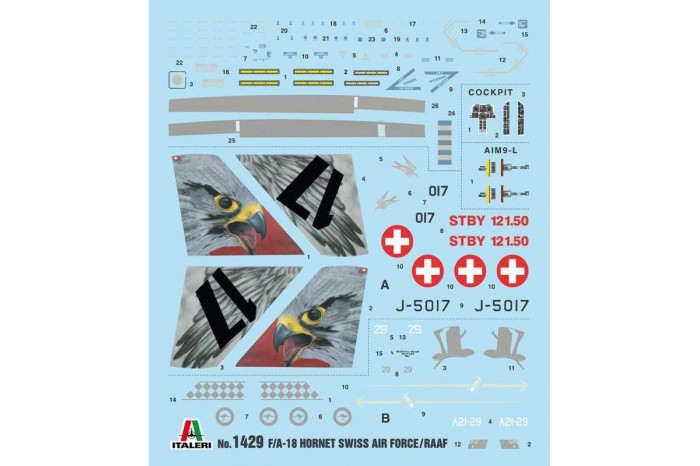 Model Kit letadlo 1429 - F/A 18 Hornet Swiss A.F./RAAF (1:72)