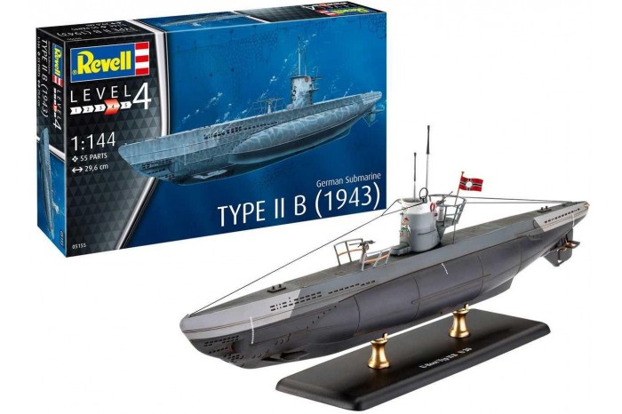 ModelSet ponorka 65155 - German Submarine Type IIB (1943) (1:144)