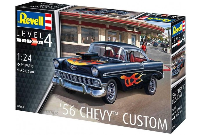 Plastic ModelKit auto 07663 - '56 Chevy Customs (1:24)