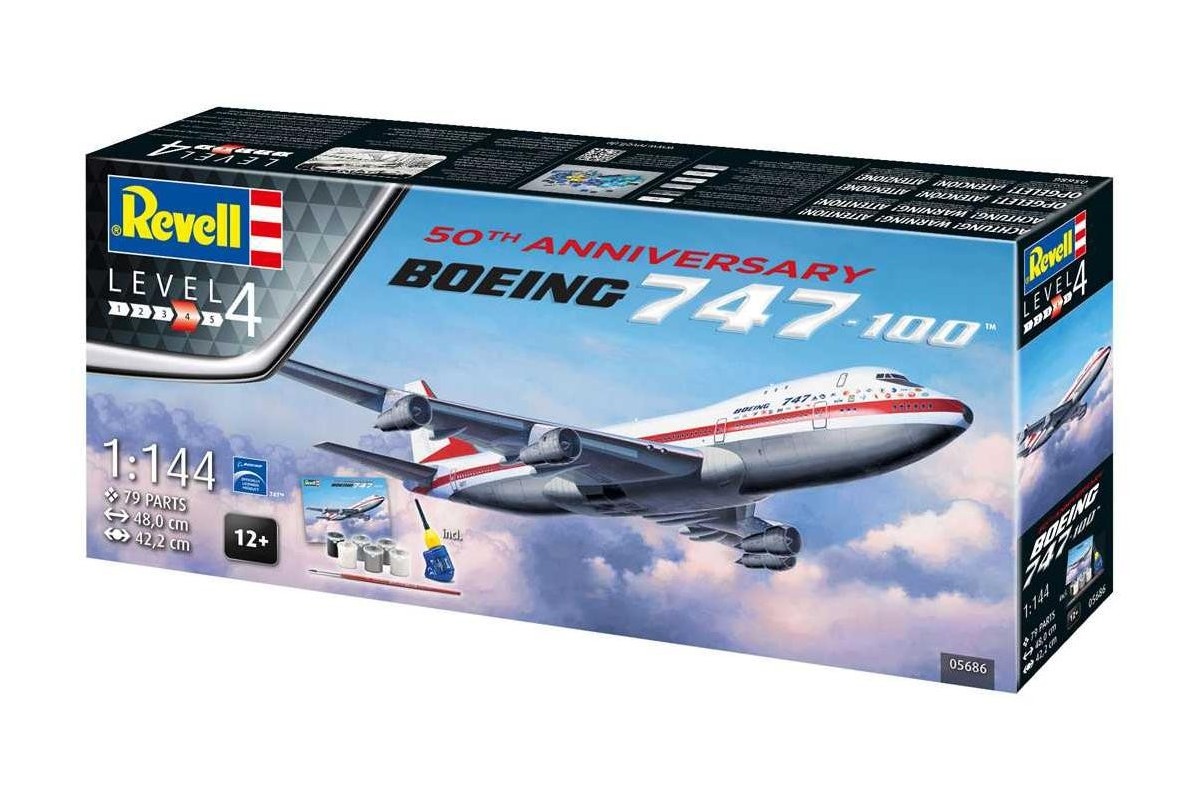 Revell-Germany 1/144 B747-100 Passenger Airliner 50th Anniversary  RMG5686-NEW 