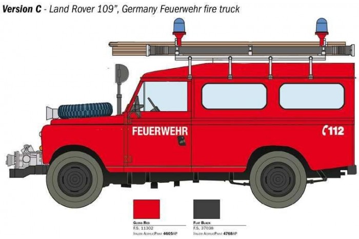 Model Kit auto 3660 - Land Rover Fire Truck (1:24)