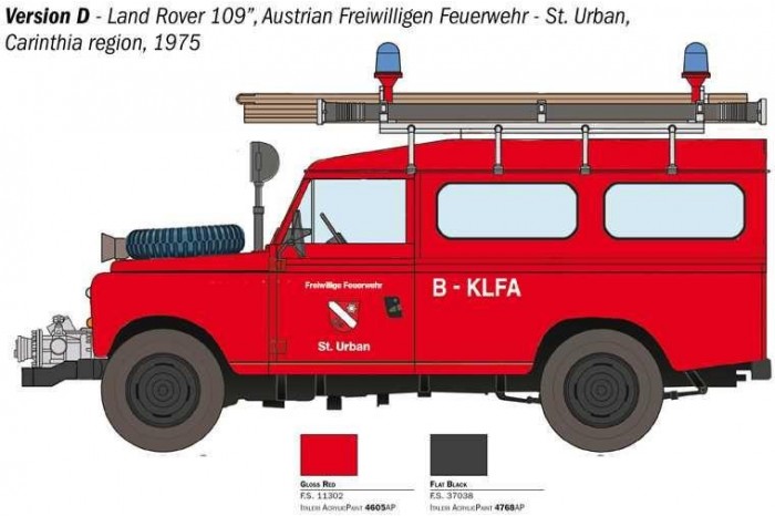 Model Kit auto 3660 - Land Rover Fire Truck (1:24)