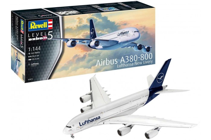 Plastic ModelKit letadlo 03872 - Airbus A380-800 Lufthansa New Livery (1:144)