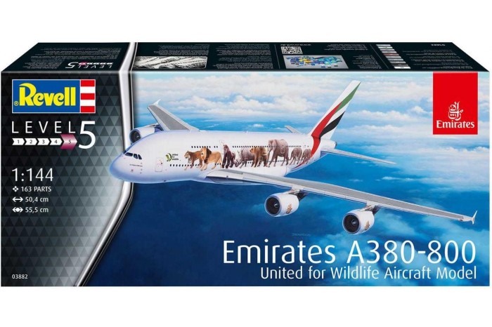 Plastic ModelKit letadlo 03882 - Airbus A380-800 Emirates "Wild Life" (1:144)