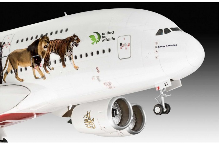 Plastic ModelKit letadlo 03882 - Airbus A380-800 Emirates "Wild Life" (1:144)