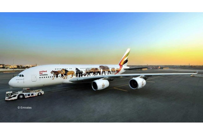 Plastic ModelKit letadlo 03882 - Airbus A380-800 Emirates "Wild Life" (1:144)