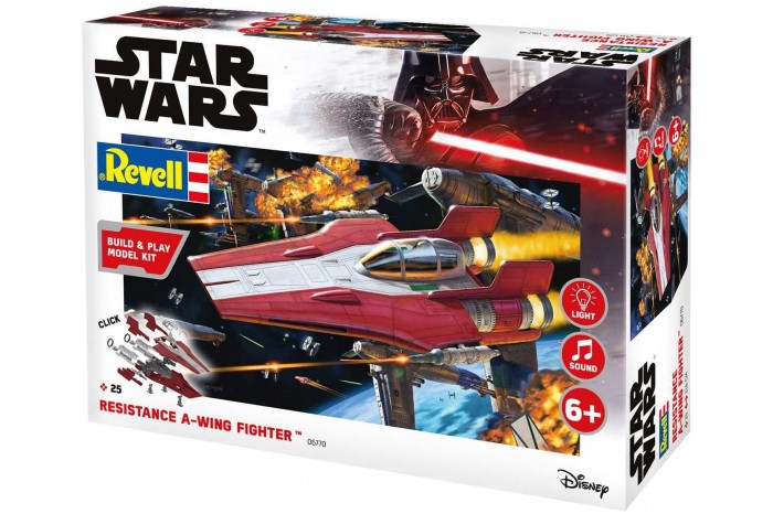 Build & Play SW 06770 - Resistance A-wing Fighter, red (světelné a zvukové efekty) (1:44)