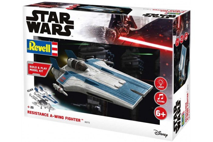 Build & Play SW 06773 - Resistance A-wing Fighter, blue (světelné a zvukové efekty) (1:44)