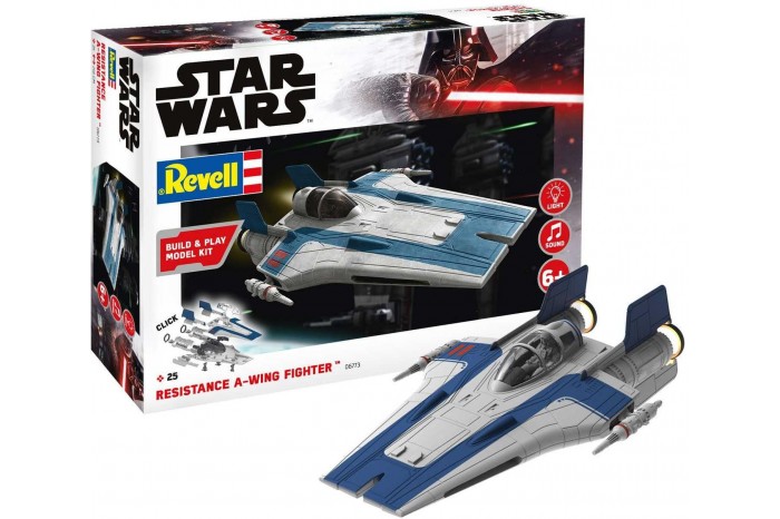Build & Play SW 06773 - Resistance A-wing Fighter, blue (světelné a zvukové efekty) (1:44)