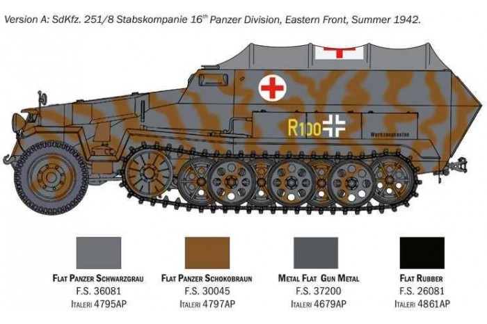 Model Kit military 7077 - Sd.Kfz. 251/8 Ambulance (1:72)