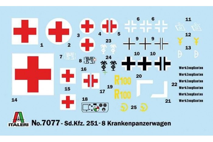 Model Kit military 7077 - Sd.Kfz. 251/8 Ambulance (1:72)