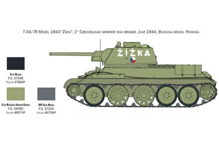 Model Kit tank 7078 - T-34/76 Model 1943 (1:72)