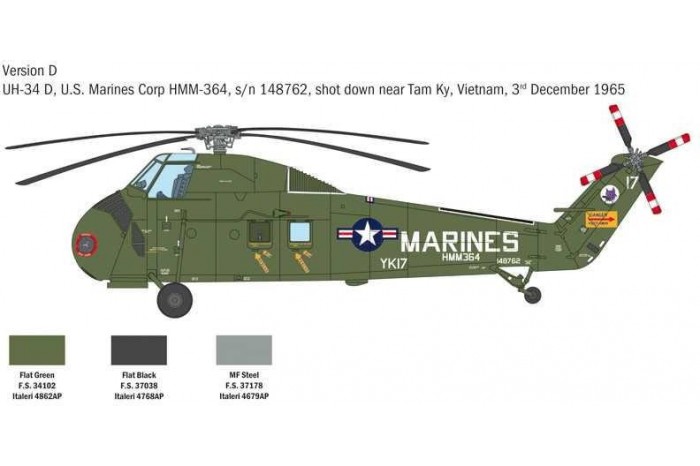 Model Kit vrtulník 2776 - H-34A Pirate /UH-34D U.S. Marines (1:48)