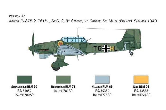 Model Kit letadlo 2807 - Ju-87B Stuka - Battle of Britain 80th Anniversary (1:48)