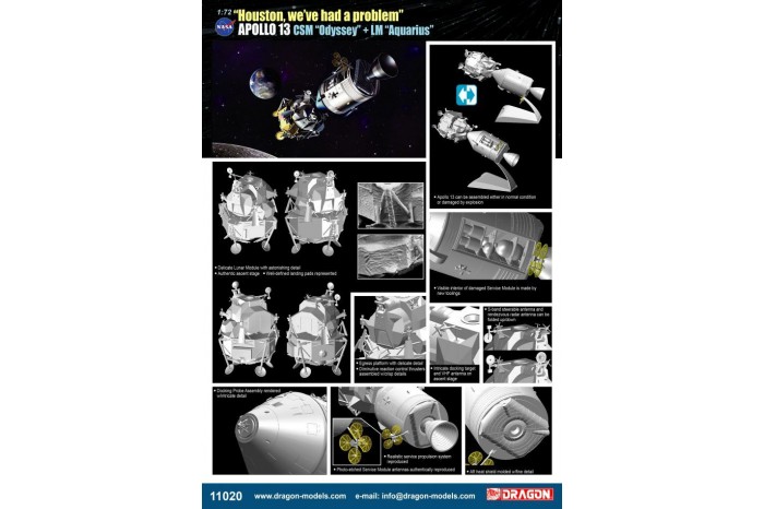 Apollo 13 Command & Service Module & Lunar Module (1:72) - 11020