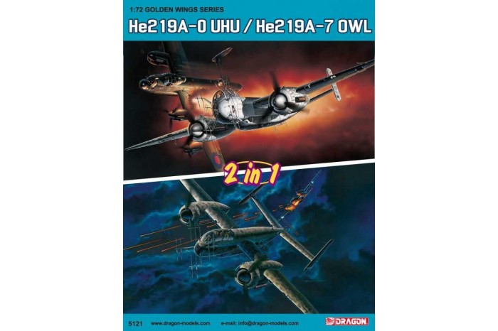 Model Kit letadlo 5121 - He219A-0 UHU / He219A-7 OWL (2 in 1) (1:72)
