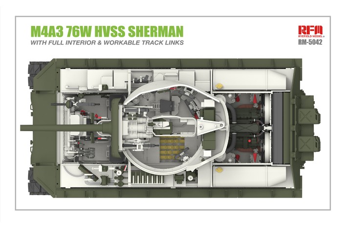 M4A3 76W HVSS Sherman w/full interior (1:35) - 5042