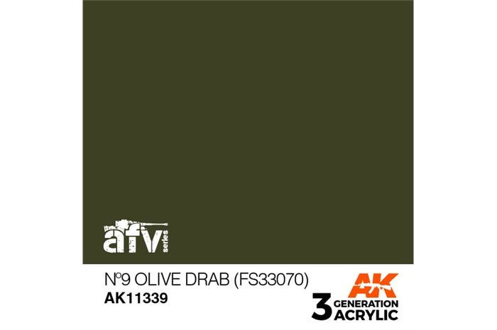 339: N°9 Olive Drab (FS33070) (17ml) - acryl