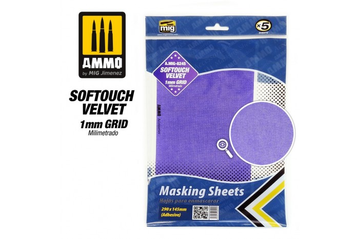 SOFTOUCH VELVET MASKING SHEET WITH 1mm GRID - 8245