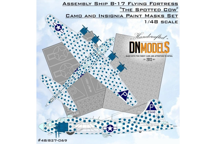 The Spotted Cow B-17 Flying Fortress Assembly Ship Camo And Insignia Paint Mask Set (1:48) - 48/827-069