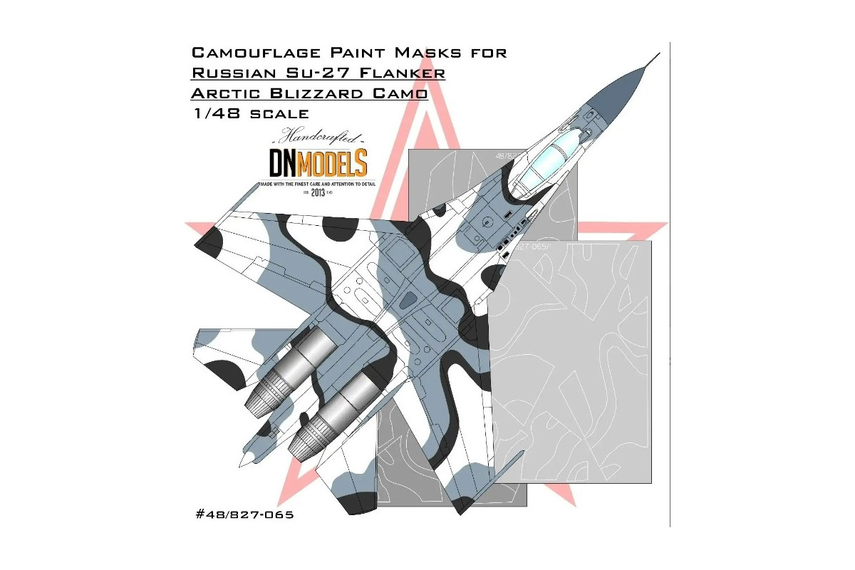 Su-27 Arctic Blizzard Camo Paint Masks 1/48 for Flanker in 48th scale