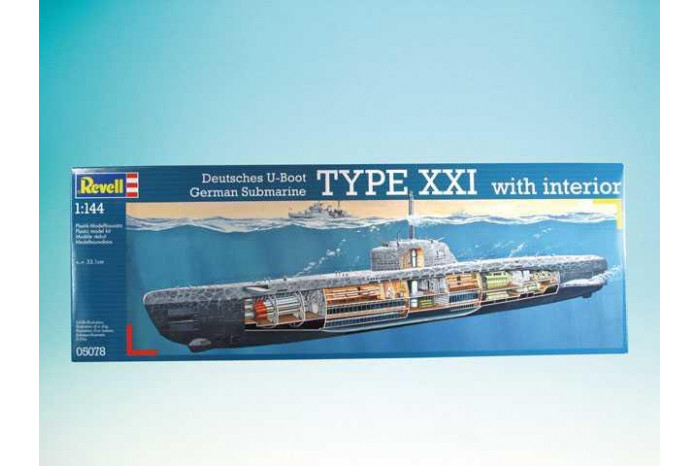 Deutsches U-Boot Typ XXI mit Interieur (1:144) - 05078