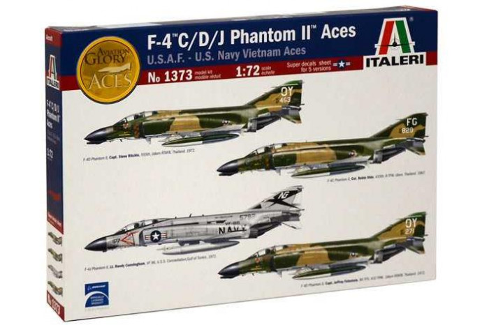 Model Kit letadlo 1373 - F-4 C/D/J PHANTOM II ACES USAF-US Navy Vietnam ACES (1:72)