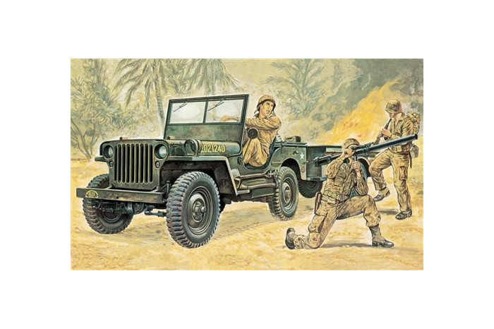 Willys MB Jeep with Trailer (1:35) - 0314