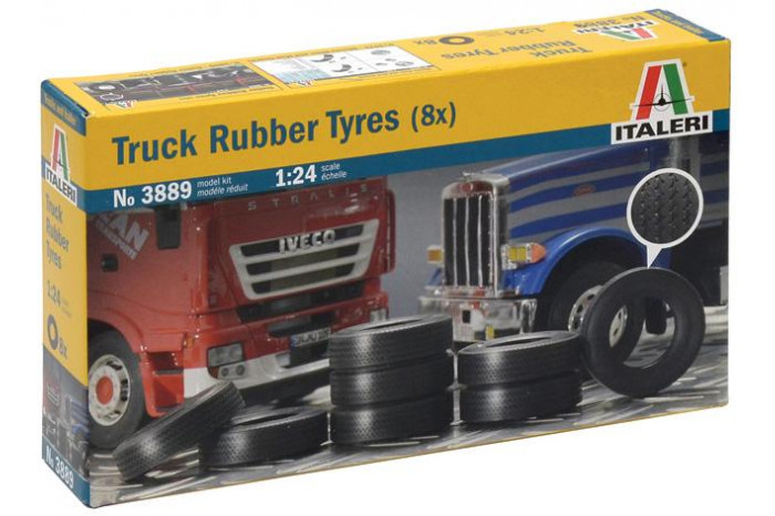 TRUCK RUBBER TYRES (8x) (1:24) - 3889