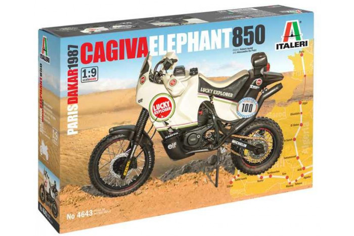 Model Kit motorka 4643 - Cagiva "Elephant" 850 Paris-Dakar 1987 (1:9)