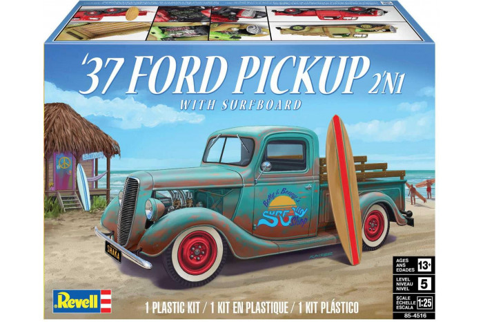 1937 Ford Pickup Street Rod with Surf Board (1:25) - 4516