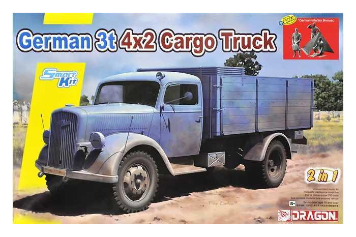 Model Kit military 6974 - GERMAN 3t 4X2 CARGO TRUCK (2 IN 1) (1:35)