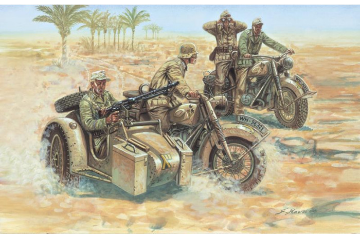 Model Kit figurky 6121 - WWII - GERMAN MOTORCYCLES (1:72)