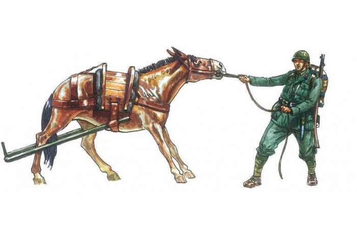 Model Kit military 6464 - HORSE DRAWN BREDA 20/65 W/SERVANTS (1:35)