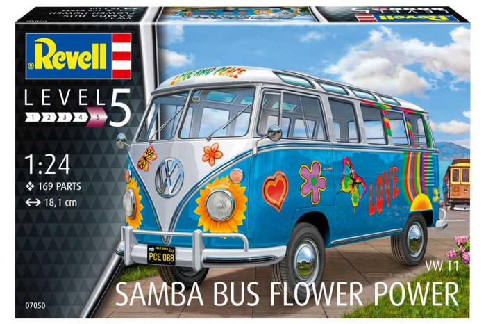 Plastic ModelKit auto 07050 - VW T1 Samba Bus "Flower Power" (1:24)