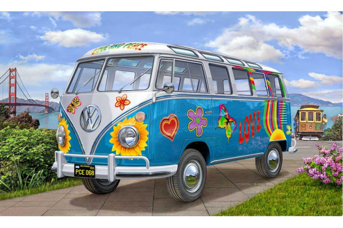 Plastic ModelKit auto 07050 - VW T1 Samba Bus "Flower Power" (1:24)
