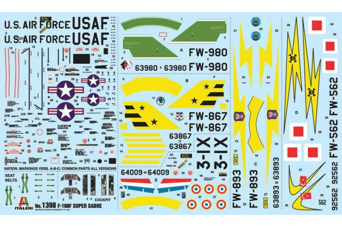 Model Kit letadlo 1398 - F-100F SUPER SABRE (1:72)
