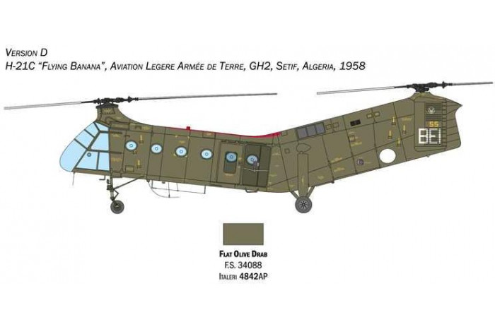 Model Kit vrtulník 2774 - H-21C Flying Banana GunShip (1:48)