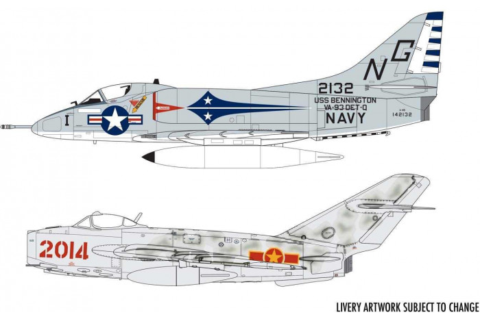 Gift Set letadla A50185 - Mig 17F Fresco Douglas A-4B Skyhawk Dogfight Double (1:72)