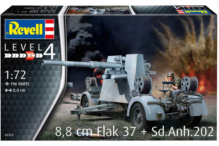 Plastic ModelKit military 03325 - 8,8 cm Flak 37 + Sd.Anh.202 (1:72)