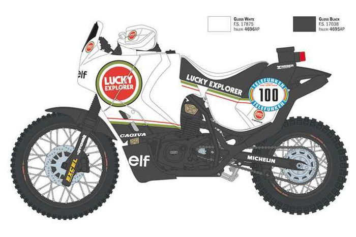 Model Kit motorka 4643 - Cagiva "Elephant" 850 Paris-Dakar 1987 (1:9)