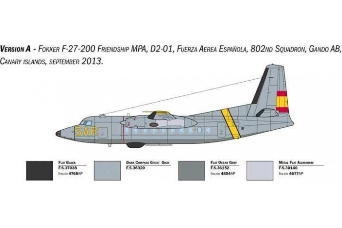 Model Kit letadlo 1455 - Fokker F-27 SAR (1:72)