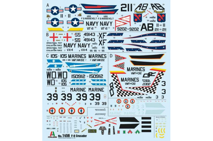 Model Kit letadlo 1456 - F-8E Crusader (1:72)
