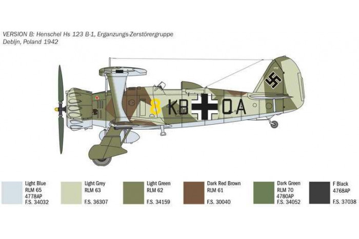 Model Kit letadlo 2819 - Henschel Hs 123 (1:48)