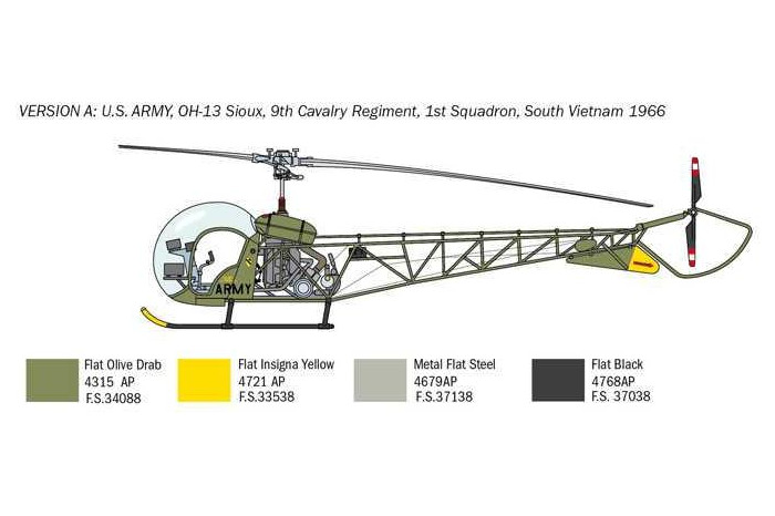 Model Kit vrtulník 2820 - OH-13 Sioux Corean War (1:48)