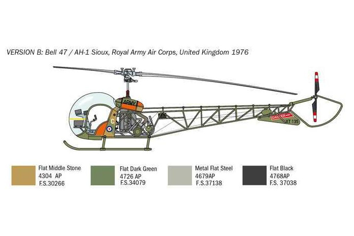 Model Kit vrtulník 2820 - OH-13 Sioux Corean War (1:48)