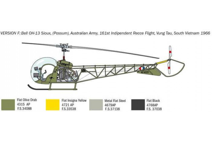 Model Kit vrtulník 2820 - OH-13 Sioux Corean War (1:48)