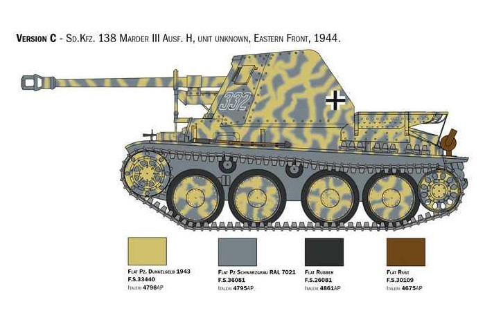Model Kit military 6566 - Sd.Kfz 138 Ausf. H Marder III with crew (1:35)