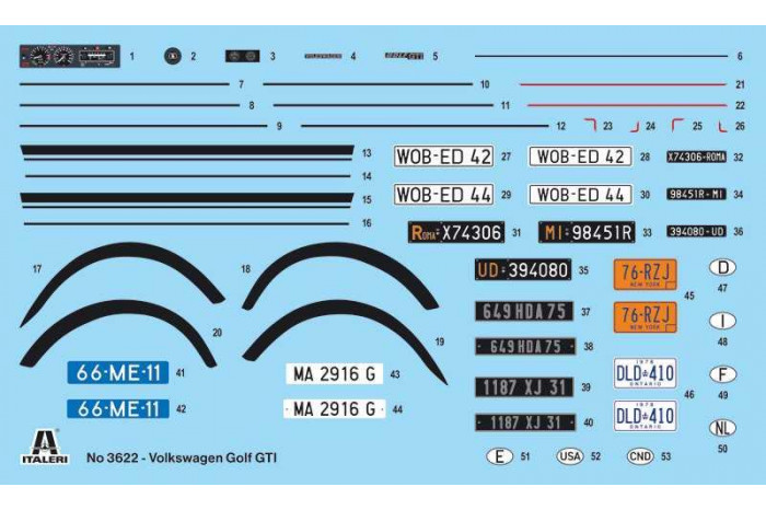 Model Kit auto 3622 - VW Golf GTI Rabbit (1:24)