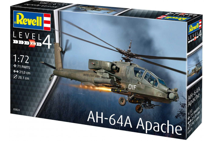 Plastic ModelKit vrtulník 03824 - AH-64A Apache (1:72)